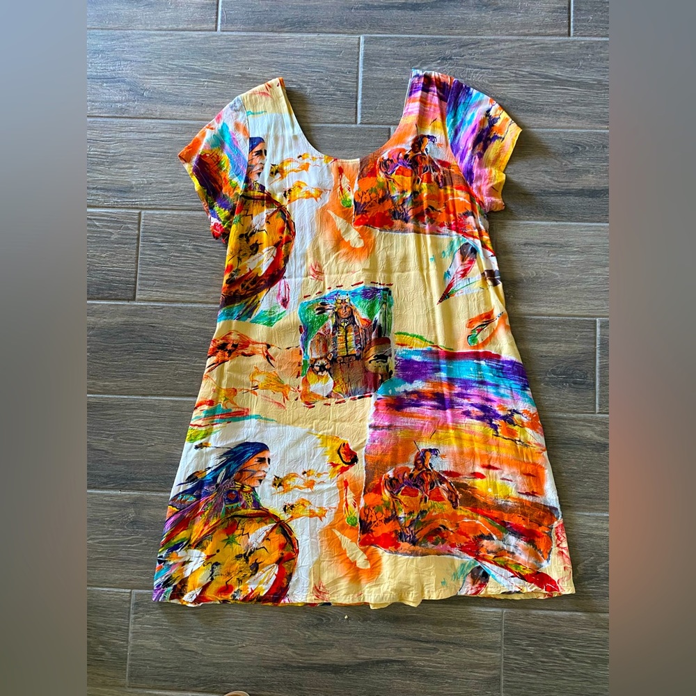 JAMS World Indian Mesa Vintage Dress Large 🌿〽️🧡